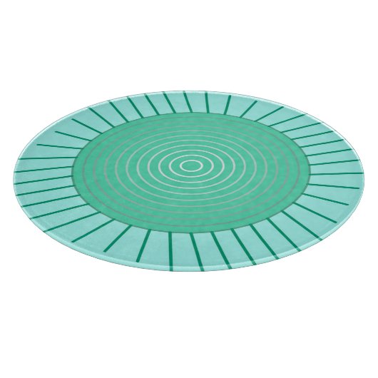 Modern Geometric Sunburst - Aqua en Seafoam Green Snijplank (Hoek)