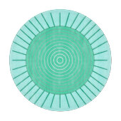 Modern Geometric Sunburst - Aqua en Seafoam Green Snijplank (Voorkant)