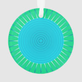 Modern Geometric Sunburst - Blue en Jade Green Ornament (achterkant)