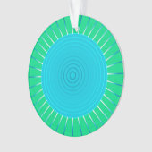 Modern Geometric Sunburst - Blue en Jade Green Ornament (voorkant)