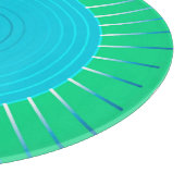 Modern Geometric Sunburst - Blue en Jade Green Snijplank (Hoek)