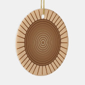 Modern Geometric Sunburst - Bruin en Tan Keramisch Ornament (Rechts)