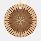 Modern Geometric Sunburst - Bruin en Tan Keramisch Ornament (Achterkant)
