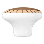 Modern Geometric Sunburst - Bruin en Tan Keramische Knop (Zijkant)
