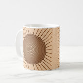 Modern Geometric Sunburst - Bruin en Tan Koffiemok (Voorkant links)
