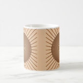 Modern Geometric Sunburst - Bruin en Tan Koffiemok (Center)