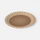 Modern Geometric Sunburst - Bruin en Tan Papieren Bordje (Gekanteld)