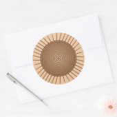 Modern Geometric Sunburst - Bruin en Tan Ronde Sticker (Envelop)