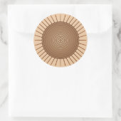 Modern Geometric Sunburst - Bruin en Tan Ronde Sticker (Tas)