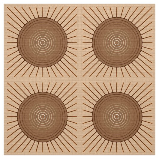 Modern Geometric Sunburst - Bruin en Tan Stof (Swatch)