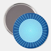 Modern Geometric Sunburst - Cobalt Blue en Aqua Magneet (Voorkant / Achterkant)