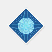 Modern Geometric Sunburst - Cobalt Blue en Aqua Servetten (Hoek)