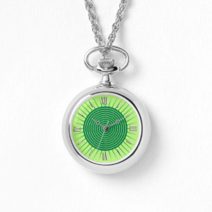 Modern Geometric Sunburst - Emerald Green en Limoe Horloge