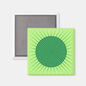 Modern Geometric Sunburst - Emerald Green en Limoe Magneet (Voorkant / Achterkant)