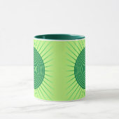 Modern Geometric Sunburst - Emerald Green en Limoe Mok (Midden)