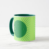 Modern Geometric Sunburst - Emerald Green en Limoe Mok (Voorkant links)