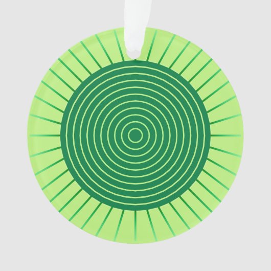 Modern Geometric Sunburst - Emerald Green en Limoe Ornament (voorkant)