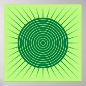 Modern Geometric Sunburst - Emerald Green en Limoe Poster (Voorkant)