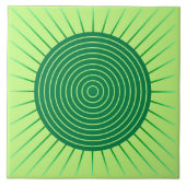 Modern Geometric Sunburst - Emerald Green en Limoe Tegeltje (Voorkant)