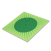Modern Geometric Sunburst - Emerald Green en Limoe Tegeltje (Zijkant)