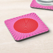 Modern Geometric Sunburst - Fuchsia and Red Bier Onderzetter (Linkerzijde)