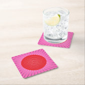 Modern Geometric Sunburst - Fuchsia and Red Kartonnen Onderzetters (Insitu)