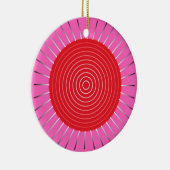 Modern Geometric Sunburst - Fuchsia and Red Keramisch Ornament (Rechts)