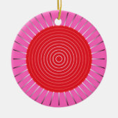 Modern Geometric Sunburst - Fuchsia and Red Keramisch Ornament (Voorkant)