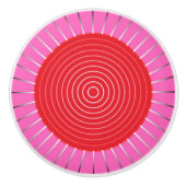 Modern Geometric Sunburst - Fuchsia and Red Keramische Knop (Voorkant)