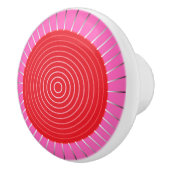 Modern Geometric Sunburst - Fuchsia and Red Keramische Knop (Rechts)