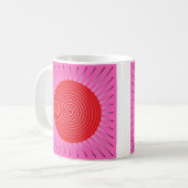 Modern Geometric Sunburst - Fuchsia and Red Koffiemok (Voorkant links)