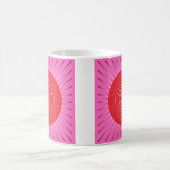 Modern Geometric Sunburst - Fuchsia and Red Koffiemok (Center)