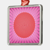 Modern Geometric Sunburst - Fuchsia and Red Metalen Ornament (Links)