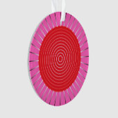 Modern Geometric Sunburst - Fuchsia and Red Ornament (voorkant)