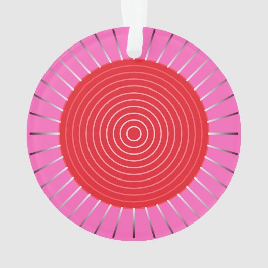 Modern Geometric Sunburst - Fuchsia and Red Ornament (achterkant)