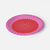 Modern Geometric Sunburst - Fuchsia and Red Papieren Bordje (Gekanteld)