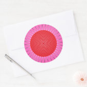 Modern Geometric Sunburst - Fuchsia and Red Ronde Sticker (Envelop)