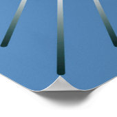 Modern Geometric Sunburst - Limoen en Denim Blue Poster (Hoek)