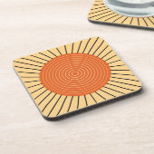 Modern Geometric Sunburst - Mandarijns Oranje Drankjes Onderzetter (Linkerzijde)