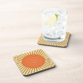 Modern Geometric Sunburst - Mandarijns Oranje Drankjes Onderzetter (Rechterzijde)