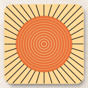 Modern Geometric Sunburst - Mandarijns Oranje Drankjes Onderzetter
