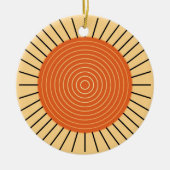 Modern Geometric Sunburst - Mandarijns Oranje Keramisch Ornament (Voorkant)