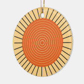 Modern Geometric Sunburst - Mandarijns Oranje Keramisch Ornament (Links)