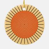 Modern Geometric Sunburst - Mandarijns Oranje Keramisch Ornament (Achterkant)