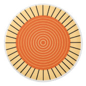 Modern Geometric Sunburst - Mandarijns Oranje Keramische Knop (Voorkant)