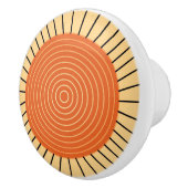 Modern Geometric Sunburst - Mandarijns Oranje Keramische Knop (Rechts)