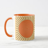Modern Geometric Sunburst - Mandarijns Oranje Mok (Links)