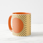 Modern Geometric Sunburst - Mandarijns Oranje Mok (Voorkant links)