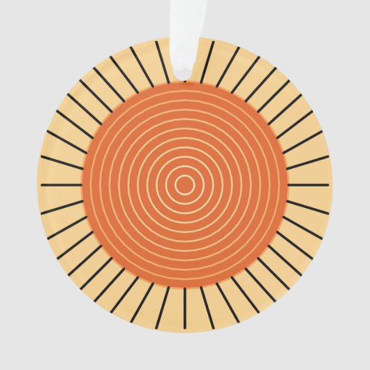 Modern Geometric Sunburst - Mandarijns Oranje Ornament (voorkant)