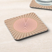 Modern Geometric Sunburst - Peach and Tan Bier Onderzetter (Linkerzijde)